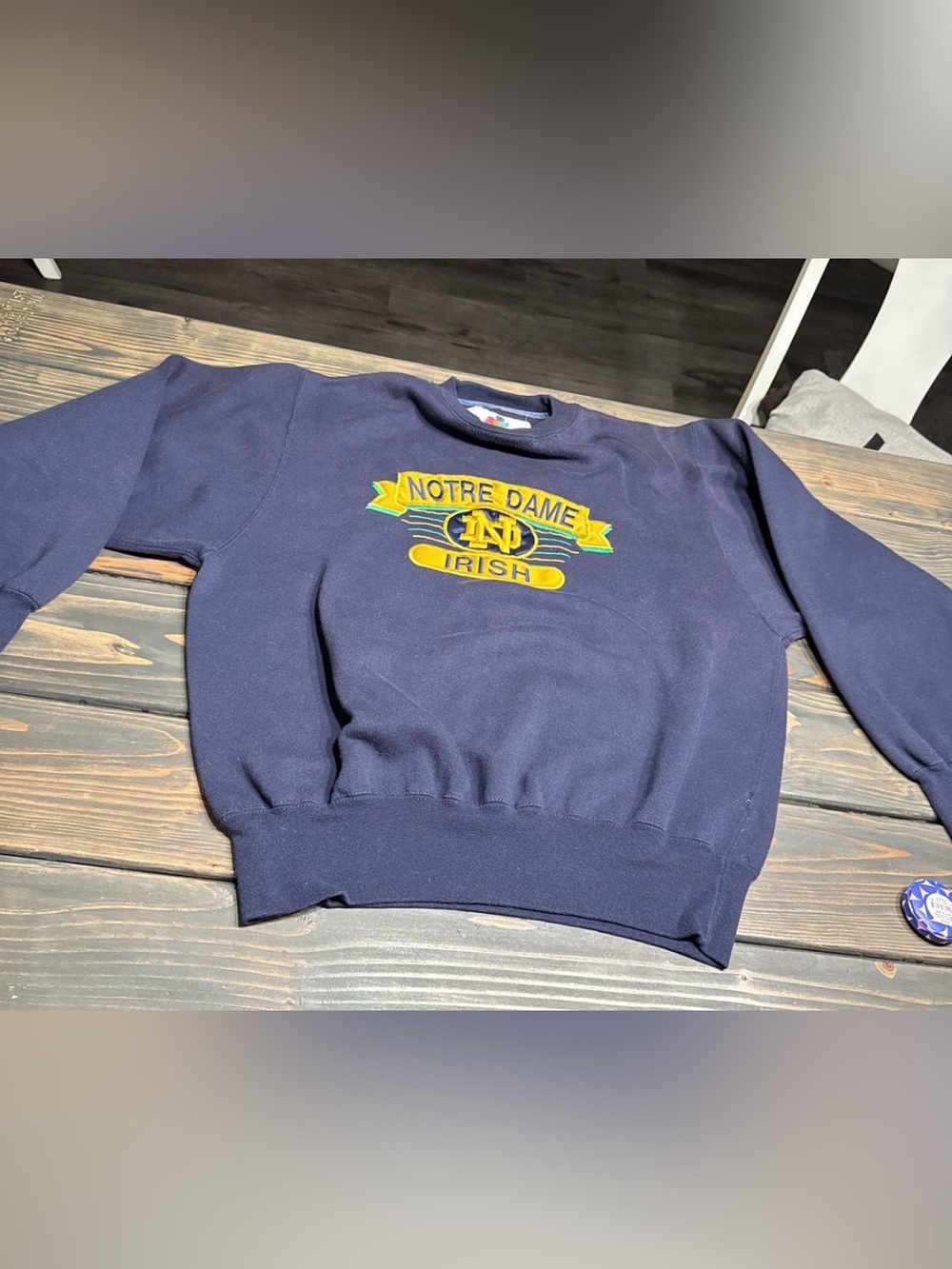 Vintage Notre Dame Irish Navy Crewneck Sweatshirt